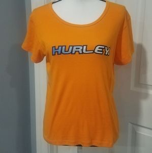 AWESOME HURLEY WOMAN'S TSHIRT XL. YELLOW/ORANGE.